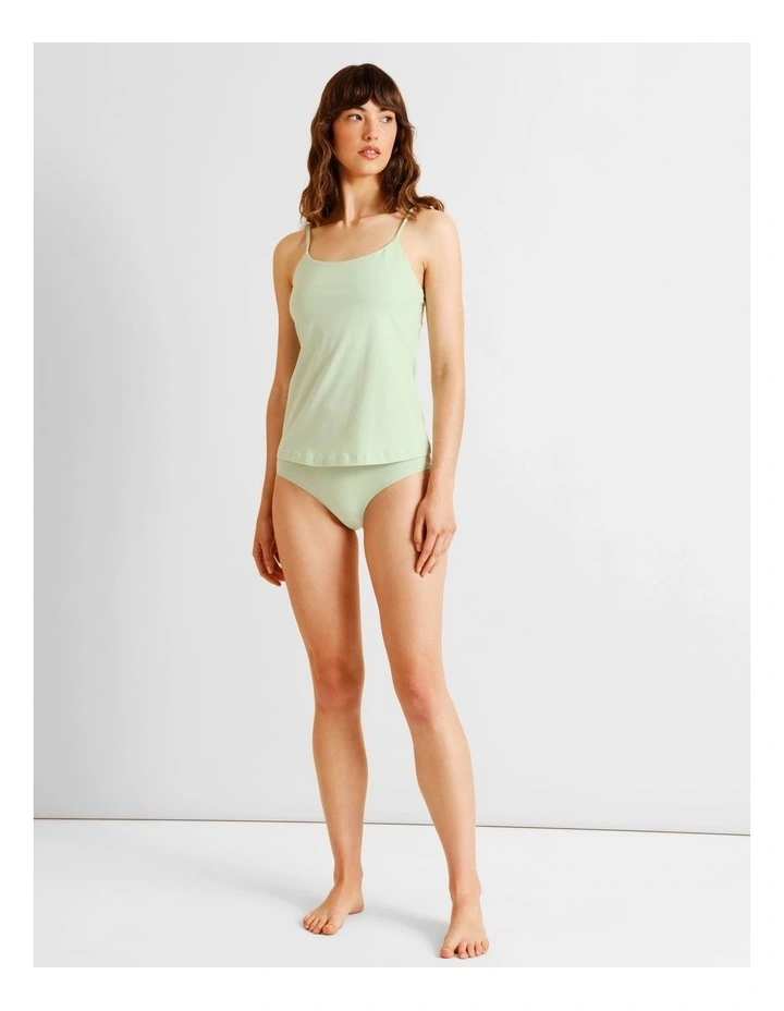 Organic Cotton Camisole in Green image 2