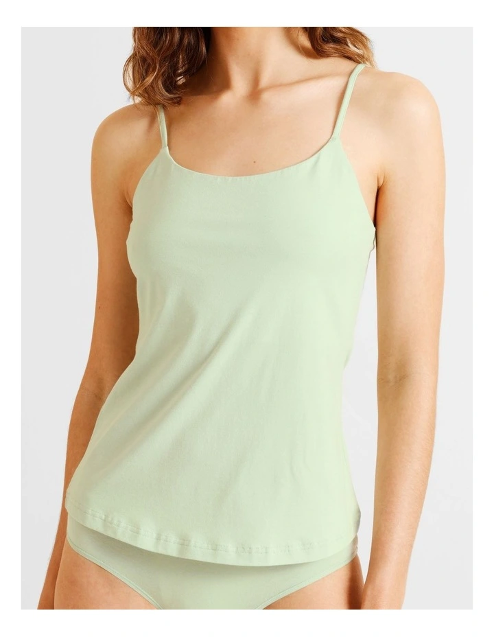 Organic Cotton Camisole in Green image 3