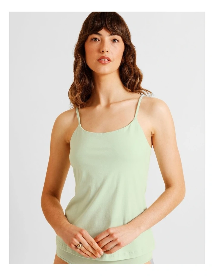 Organic Cotton Camisole in Green image 5