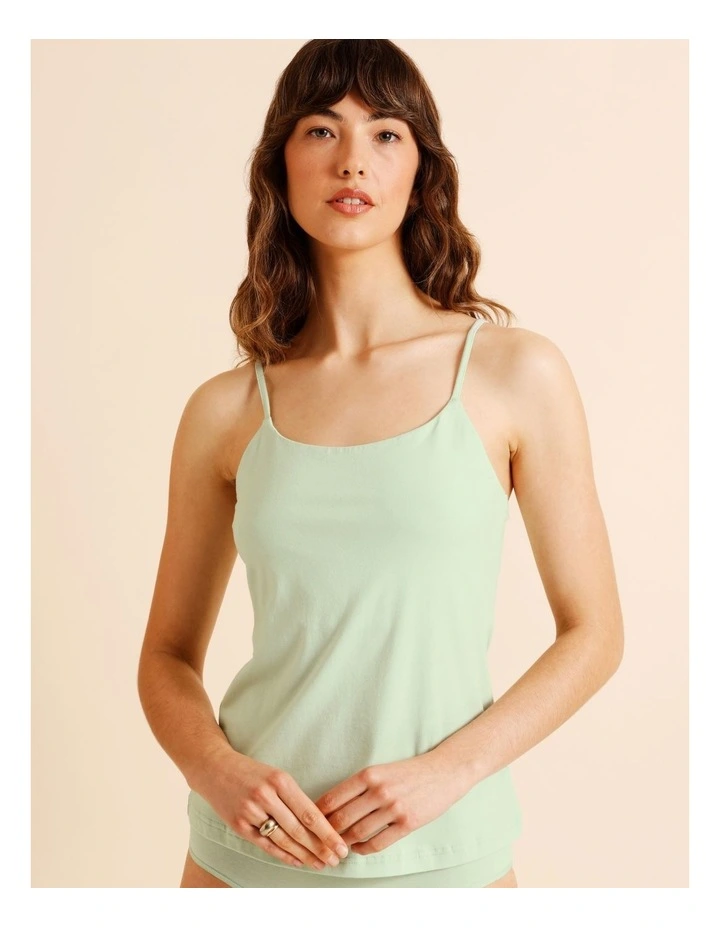 Organic Cotton Camisole in Green image 5