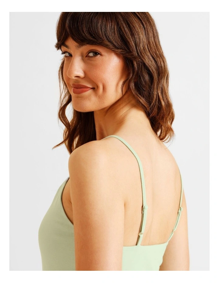 Organic Cotton Camisole in Green image 7
