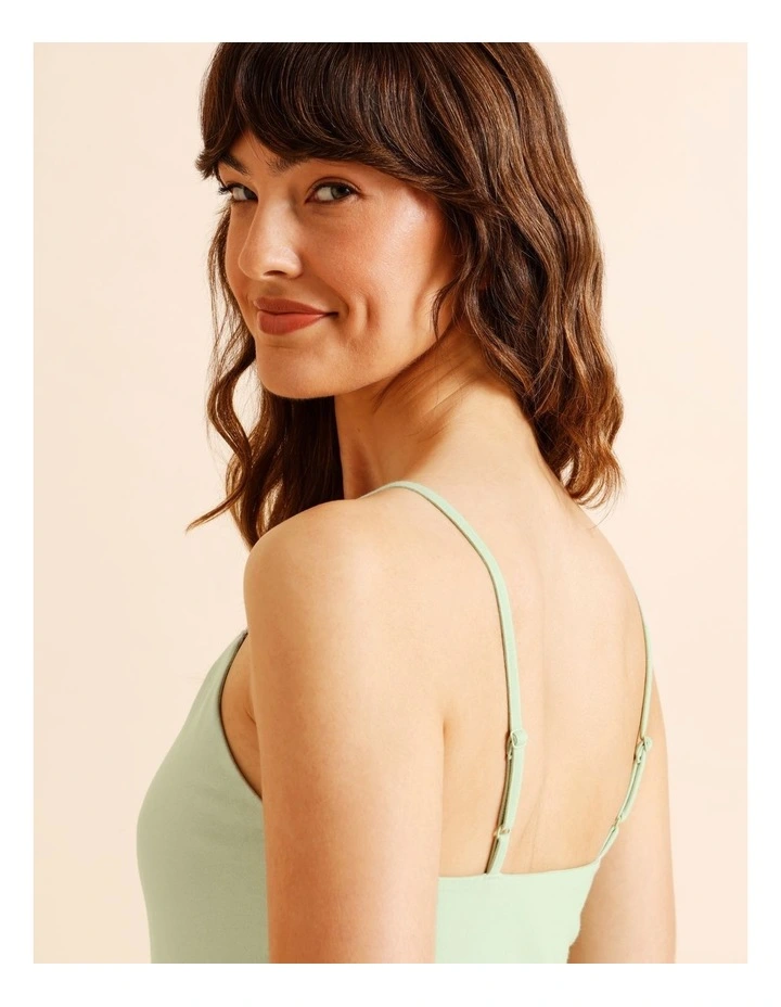 Organic Cotton Camisole in Green image 7