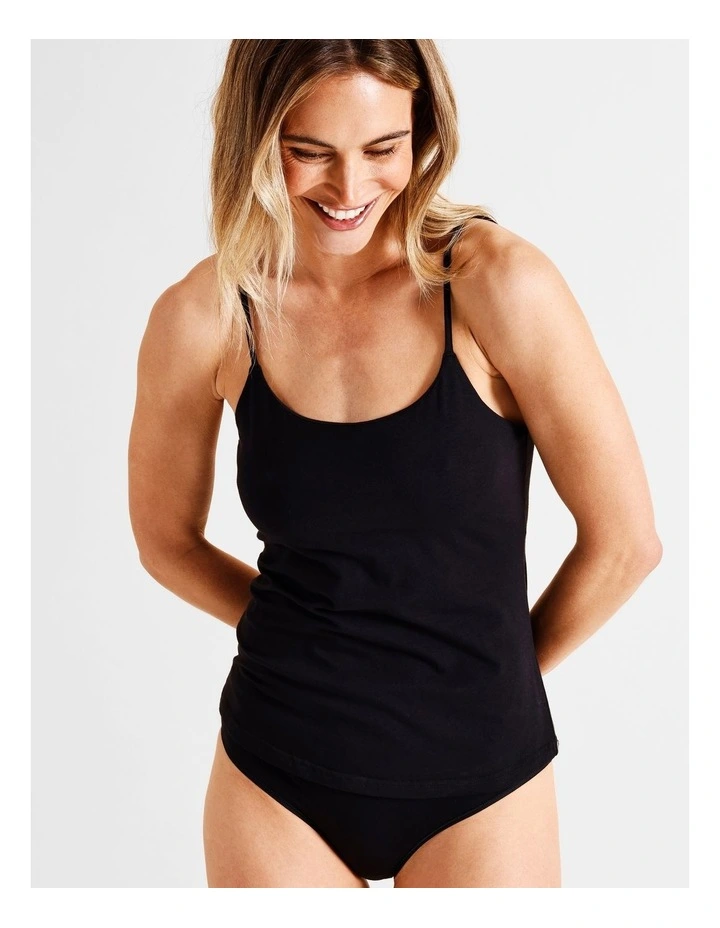 Organic Cotton Camisole in Black image 4