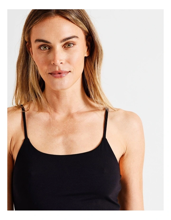 Organic Cotton Camisole in Black image 5