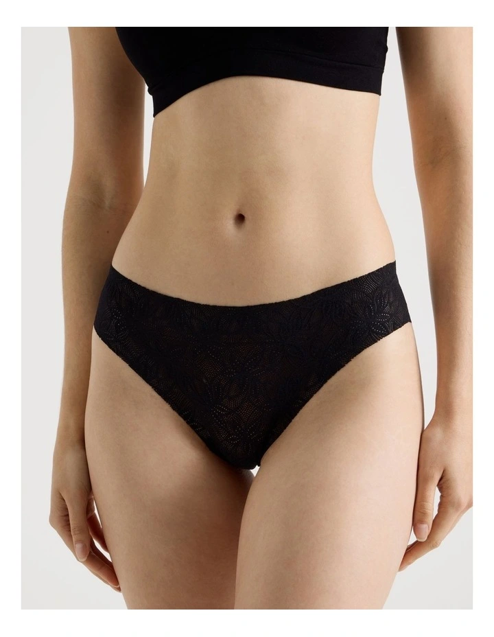 Flora Lace Brazilian in Black image 2