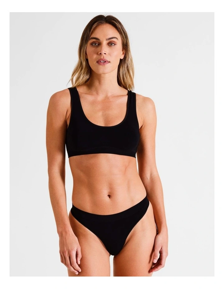 Seamless G-string in Black image 1
