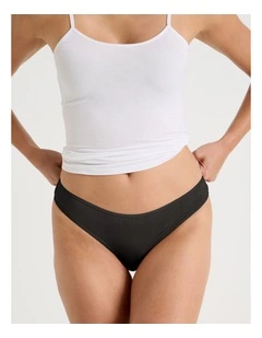 Soft Feel Rib G-String in Black