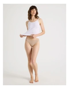 Soft Feel Rib G-String in Beige