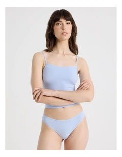 Soft Feel Rib G-String in Blue