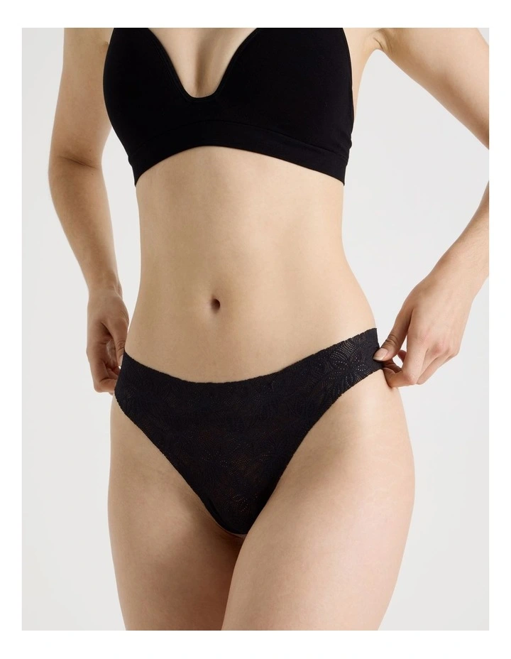 Flora Lace G-String in Black image 2