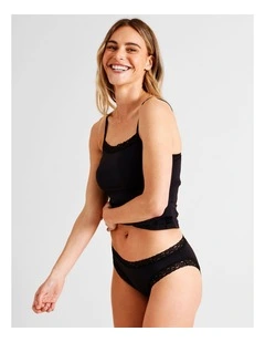 Smooth with Lace Bikini Brief in Black