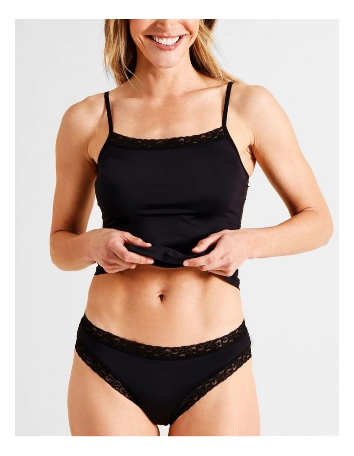 Smooth with Lace Bikini Brief in Black image 3