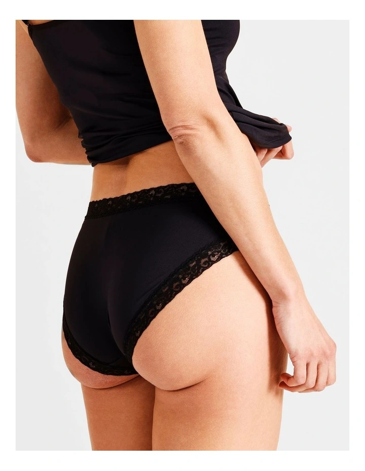 Smooth with Lace Bikini Brief in Black image 5