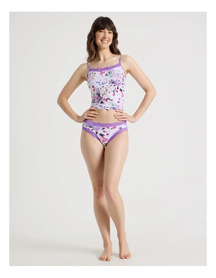 Everyday Lace Bikini Brief in Watercolour Floral Print image 2