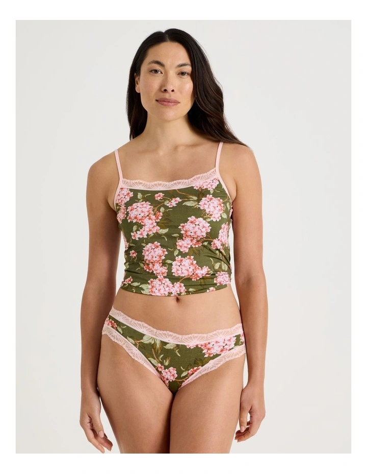 Everyday Lace Bikini in Green Pink Hydrangea Print image 1