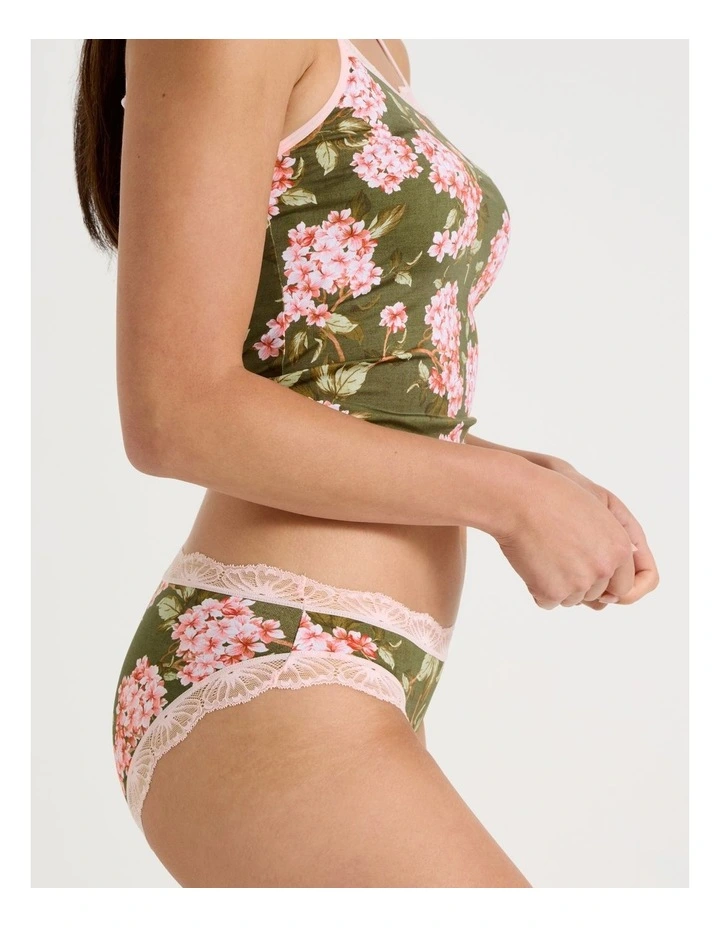 Everyday Lace Bikini in Green Pink Hydrangea Print image 3