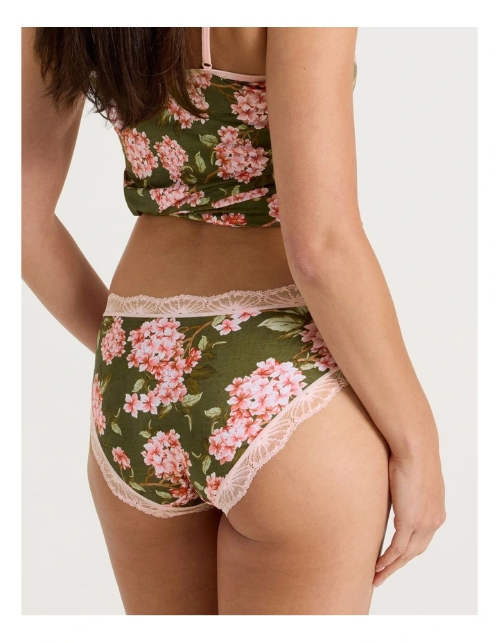 Everyday Lace Bikini in Green Pink Hydrangea Print image 4
