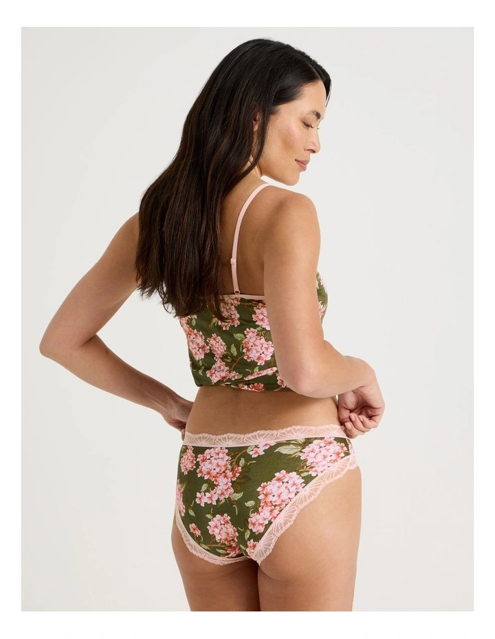 Everyday Lace Bikini in Green Pink Hydrangea Print image 5