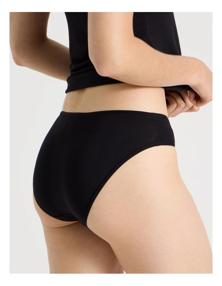 Soft Feel Rib Bikini in Black image 4