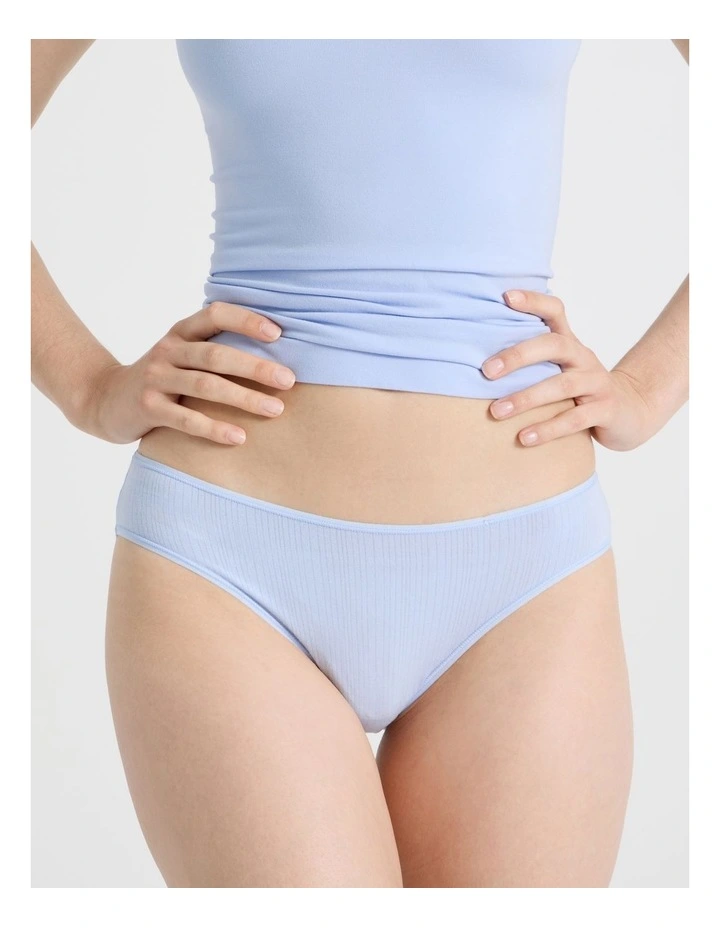 Soft Feel Rib Bikini in Blue image 2
