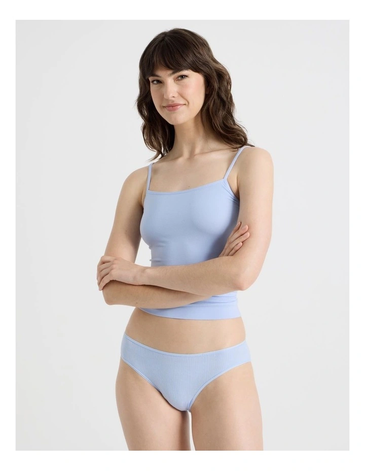 Soft Feel Rib Bikini in Blue image 3