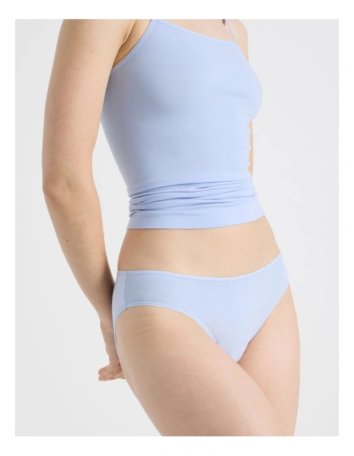 Soft Feel Rib Bikini in Blue image 4