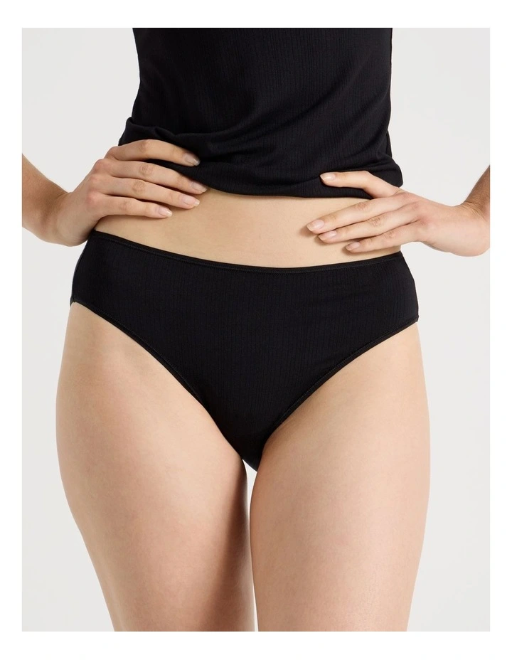 Soft Feel Rib High Cut in Black image 1