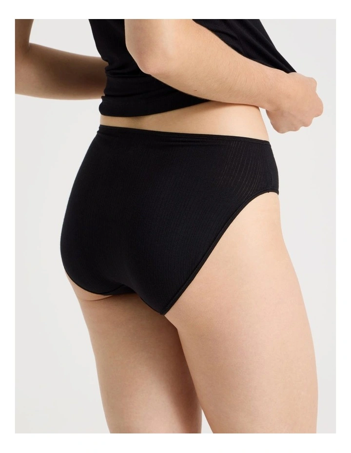 Soft Feel Rib High Cut in Black image 4