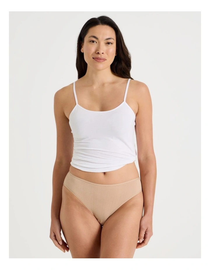 Soft Feel Rib Hi Cut in Beige image 1