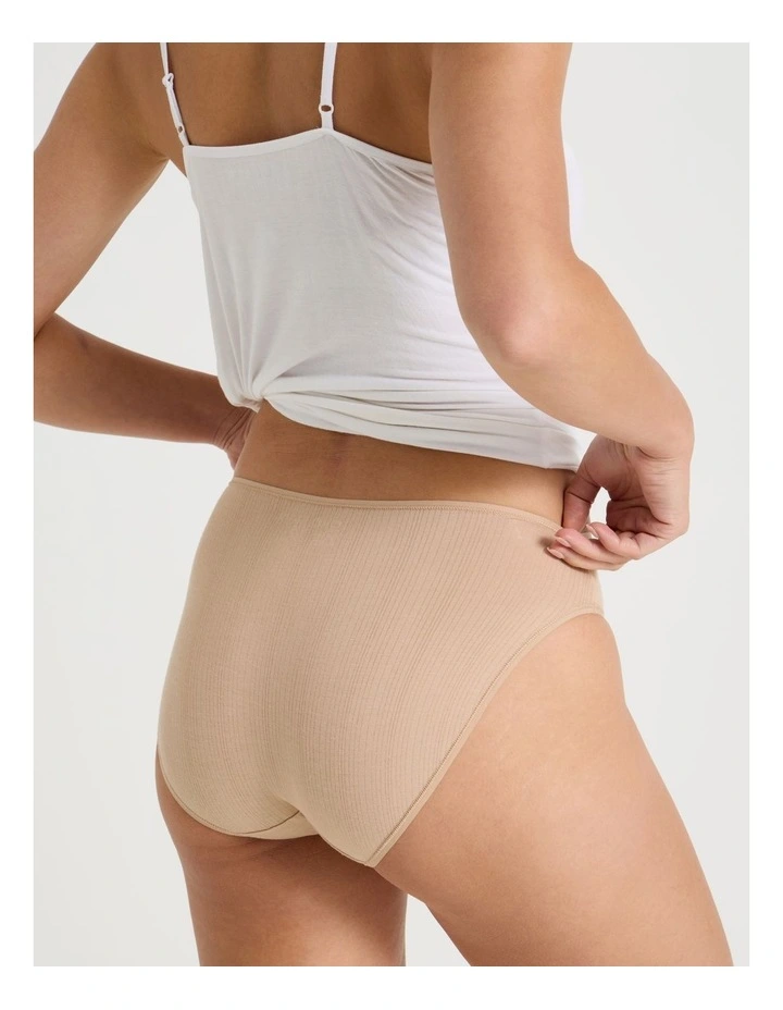 Soft Feel Rib Hi Cut in Beige image 5