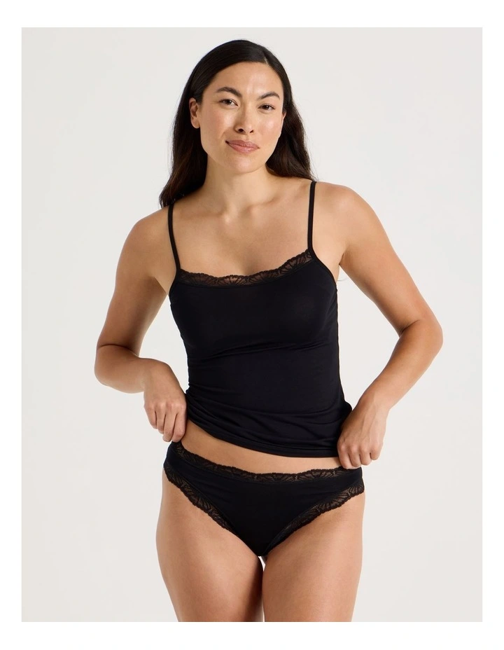 Lace Modal G-string in Black image 1