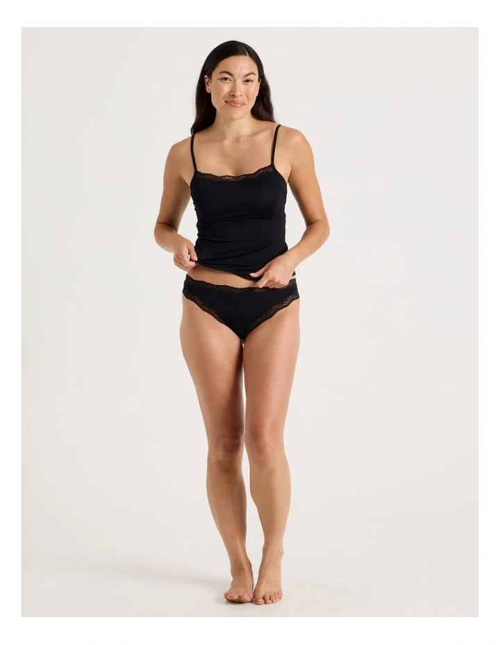 Lace Modal G-string in Black image 3