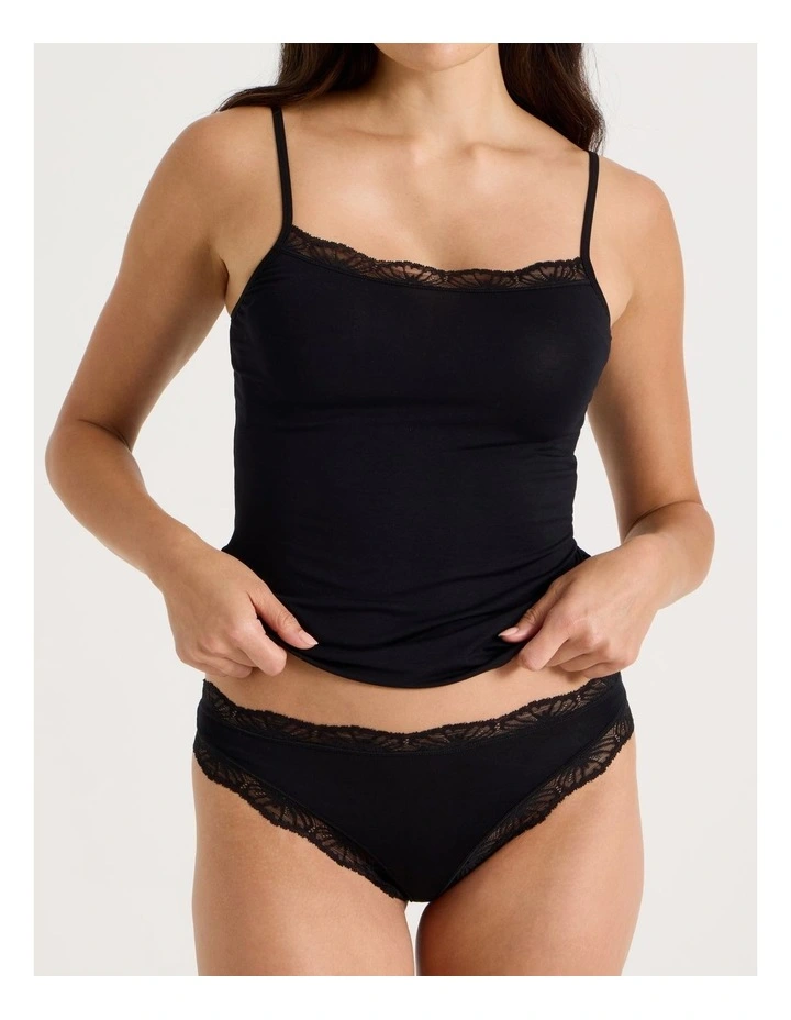 Lace Modal G-string in Black image 4