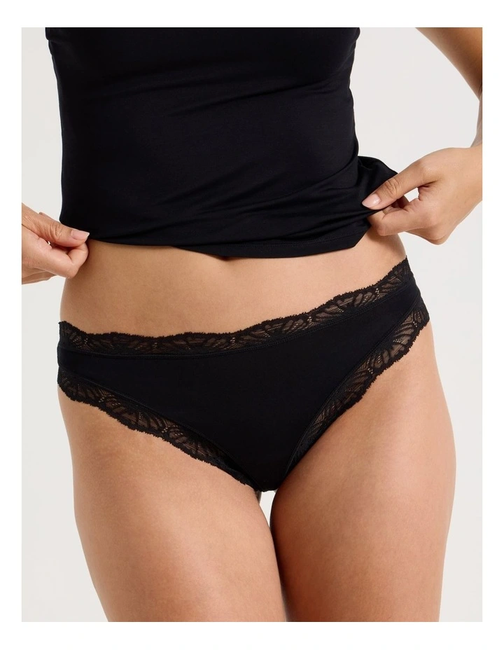 Lace Modal G-string in Black image 5