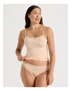 Lace Modal G-string in Beige