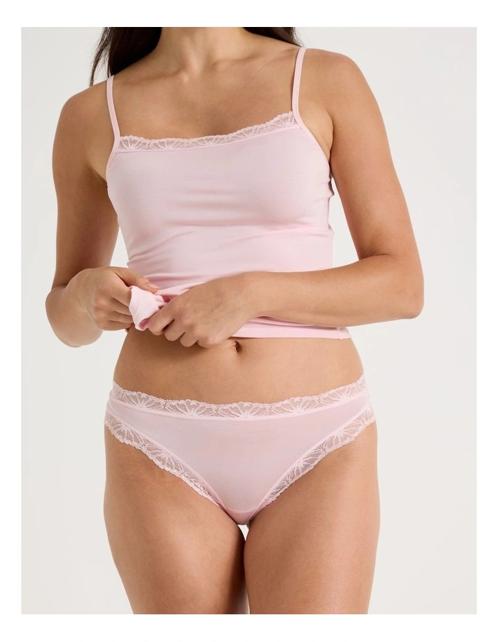 Lace Modal G-string in Light Pink image 1