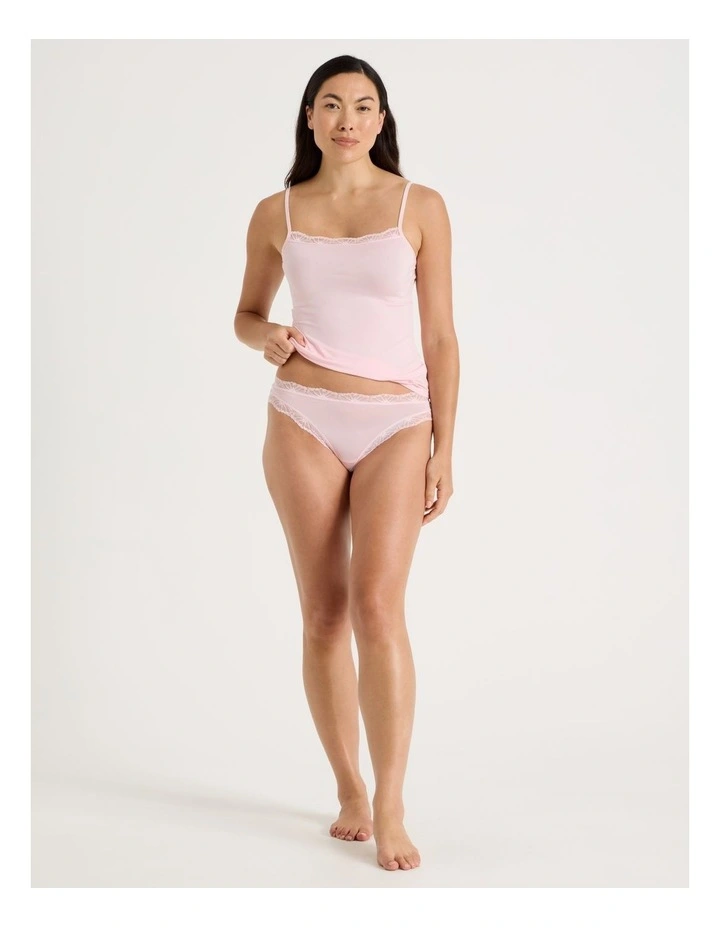 Lace Modal G-string in Light Pink image 2