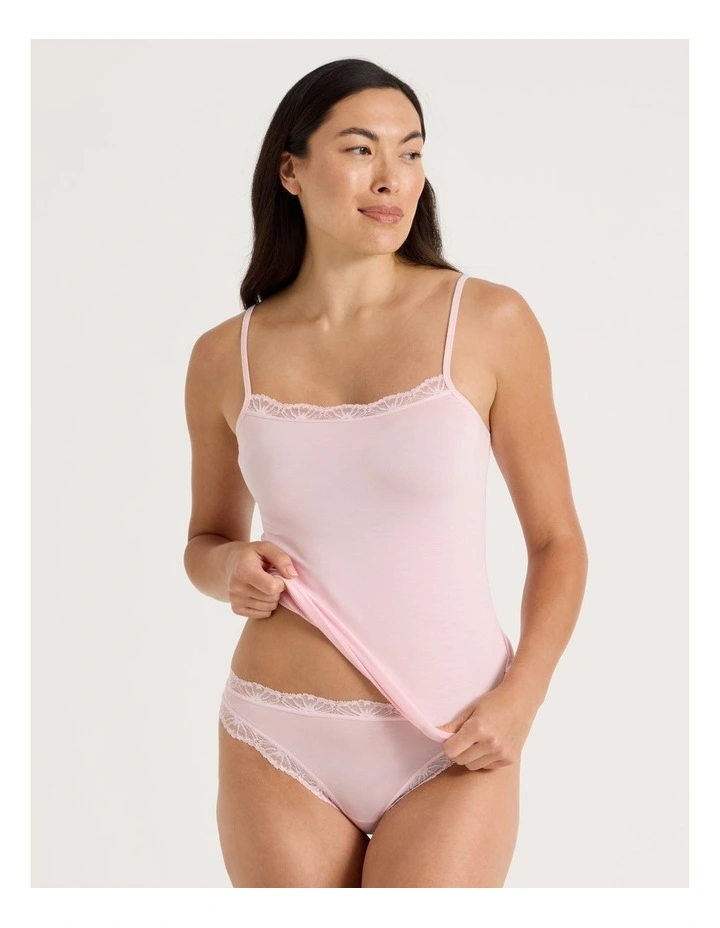 Lace Modal G-string in Light Pink image 3