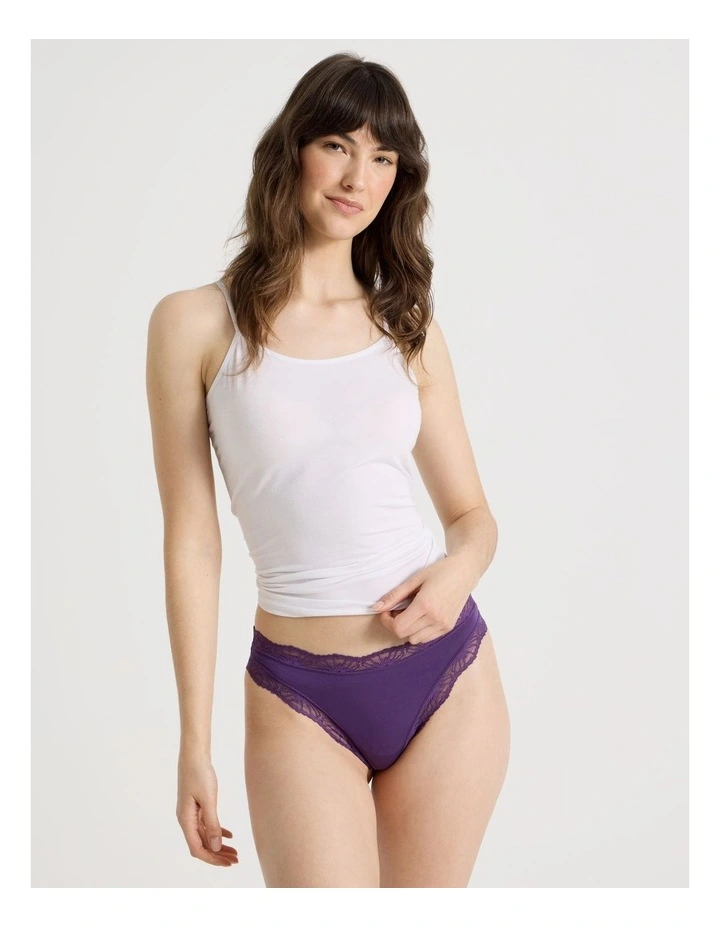 Everyday Lace Modal G-string in Purple image 1