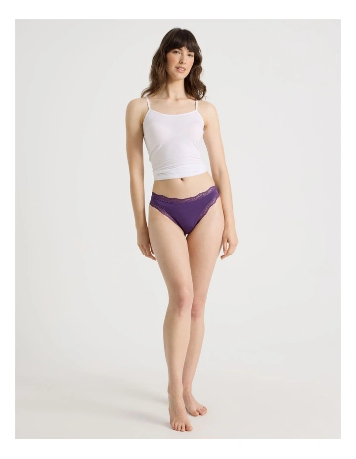 Everyday Lace Modal G-string in Purple image 7