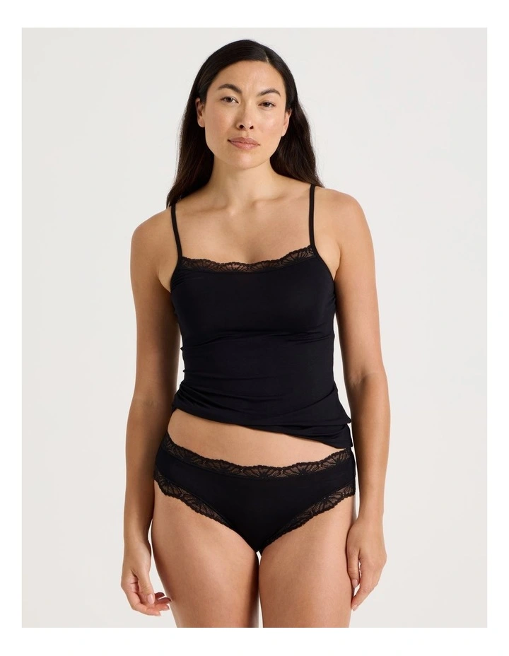 Lace Modal Bikini in Black image 1