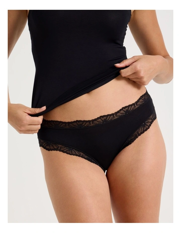 Lace Modal Bikini in Black image 2