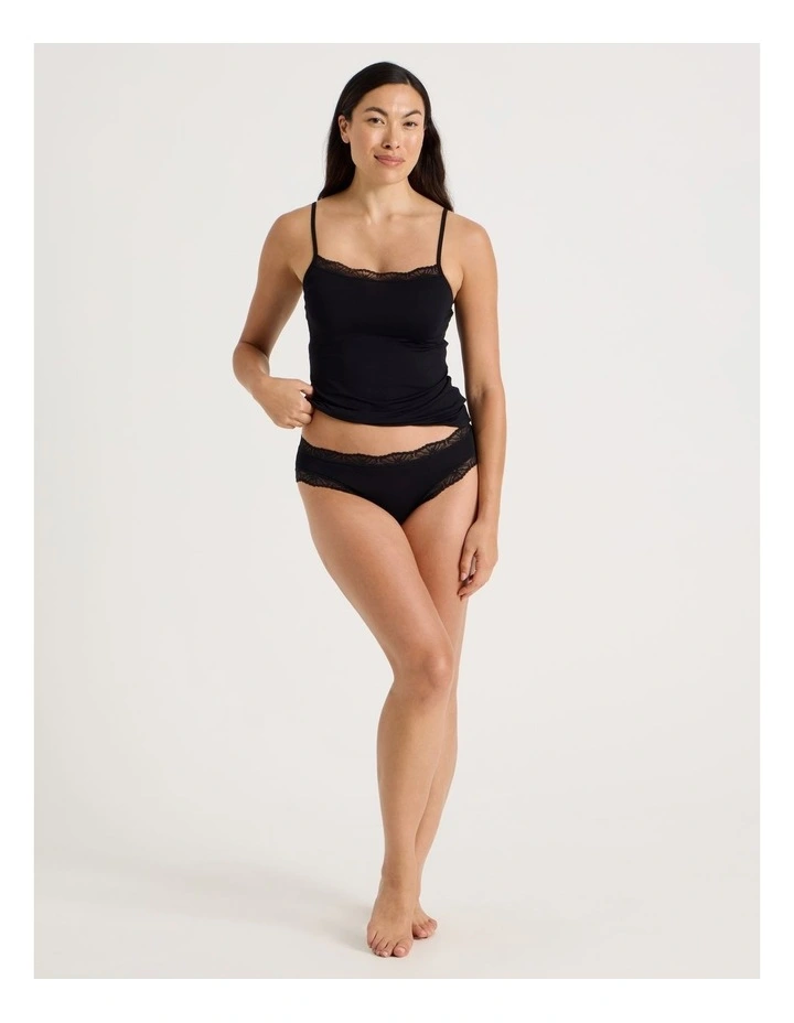 Lace Modal Bikini in Black image 3