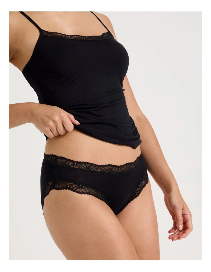 Lace Modal Bikini in Black image 5