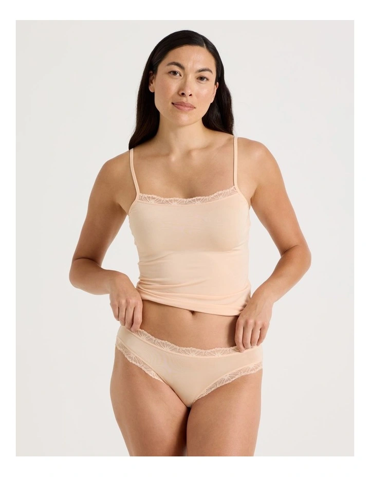 Lace Modal Bikini in Beige image 3