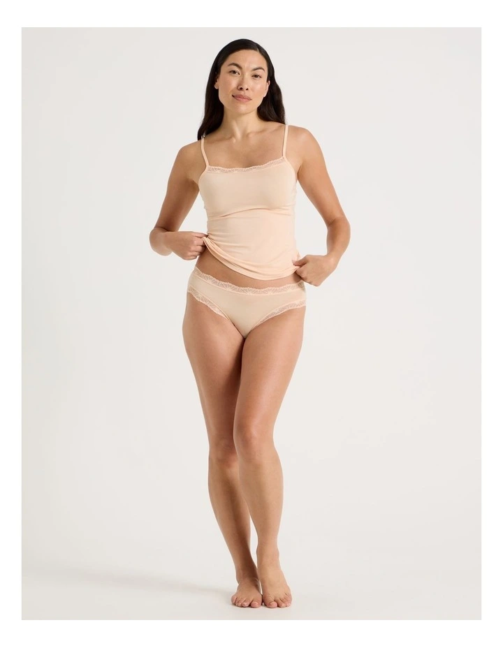 Lace Modal Bikini in Beige image 6