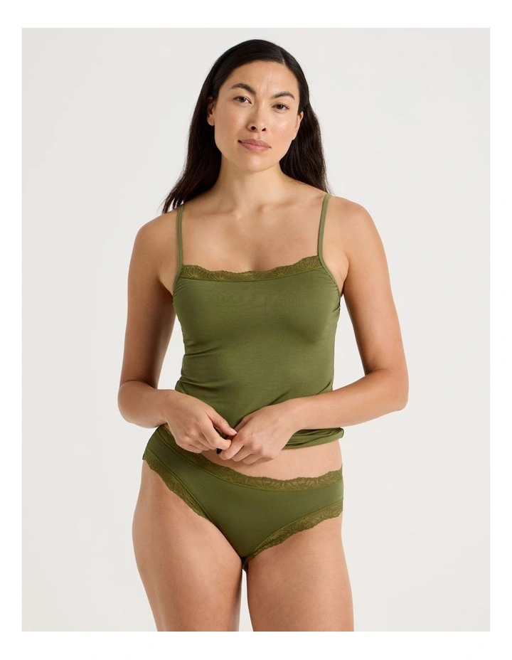 Lace Modal Bikini in Khaki image 1