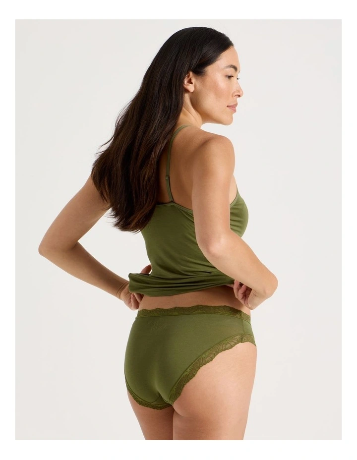 Lace Modal Bikini in Khaki image 5