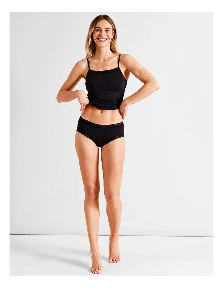 Smooth with Lace Boyleg in Black image 1