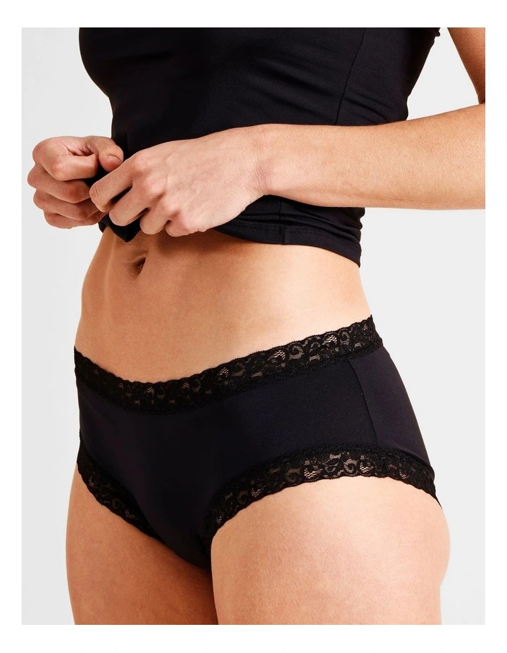 Smooth with Lace Boyleg in Black image 3